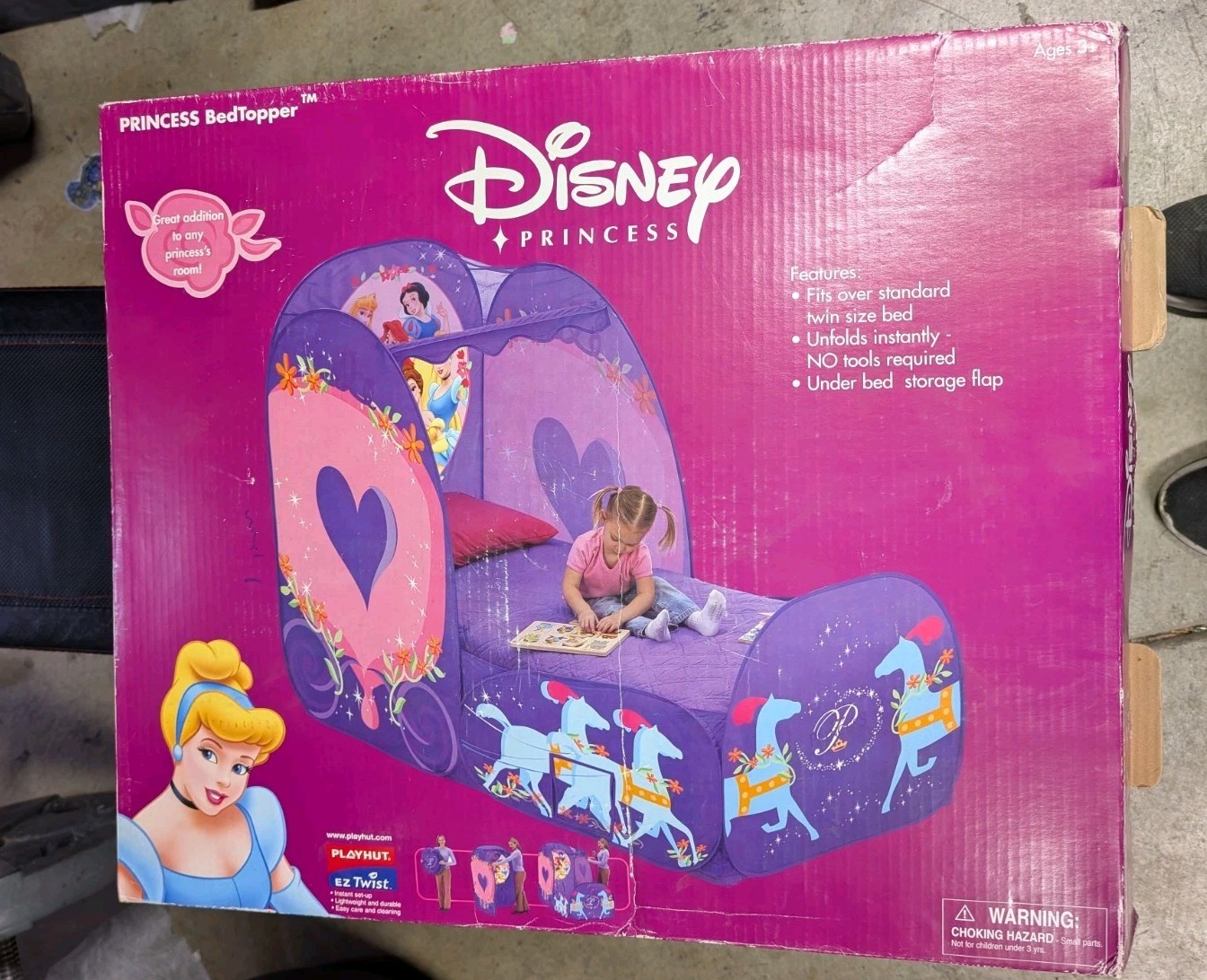 2004 Vintage Disney Princess Playhut Twin Bed Topper Canopy Original Box