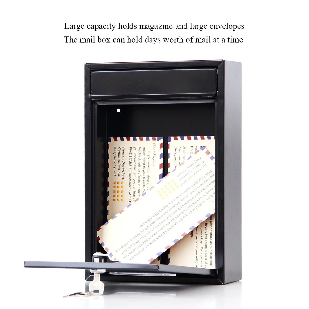 Locking Mailboxes Wall Mounted Vertical – Jssmst Key Lock Drop Medium, Black