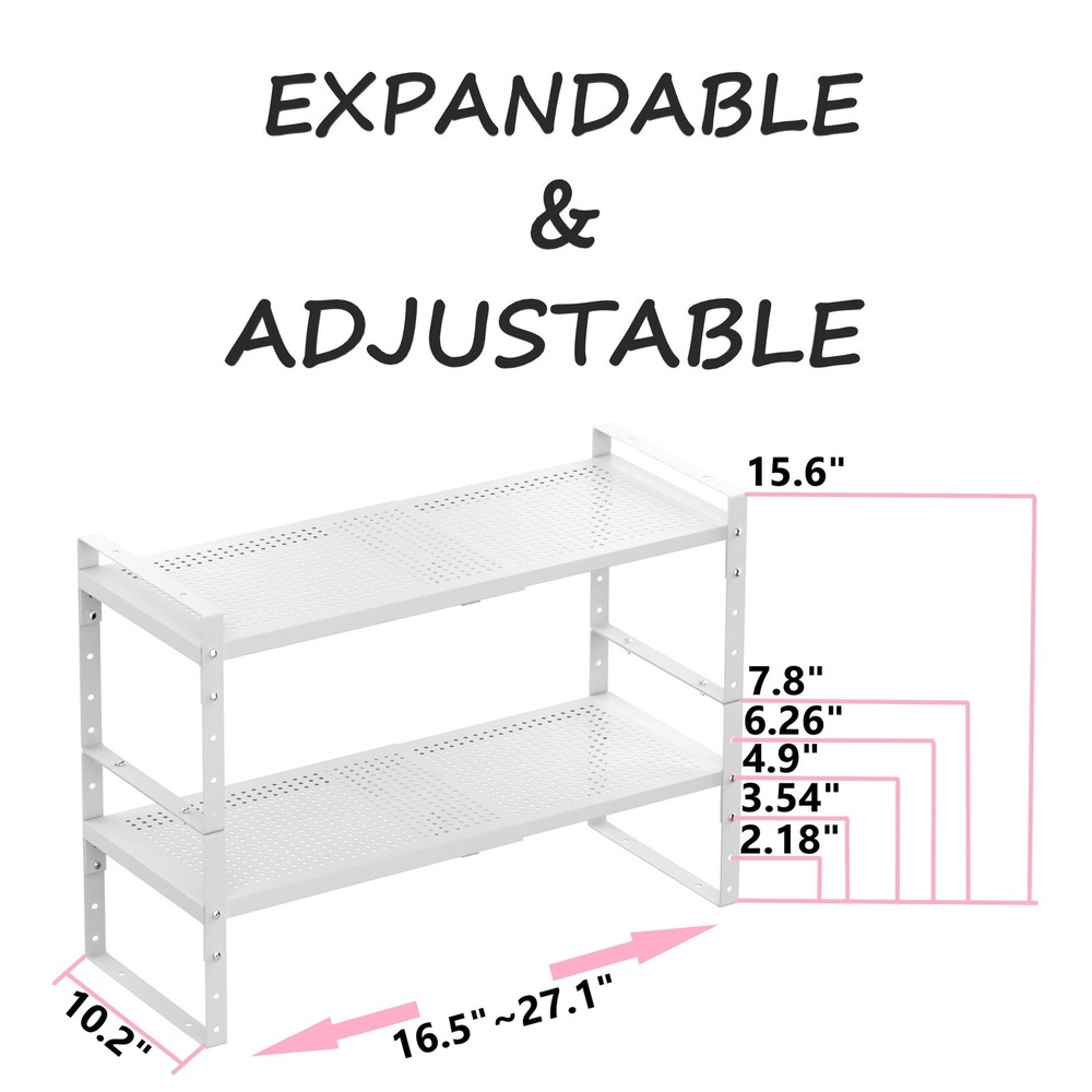 Metal Shoe Rack 2Pack Large White SpaceSaving Sturdy Entryway & Closet