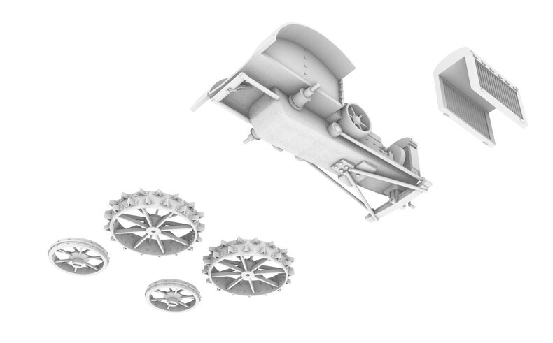 3D Printed 1/72 Soviet SKhTZ 50 tractor Unpainted
