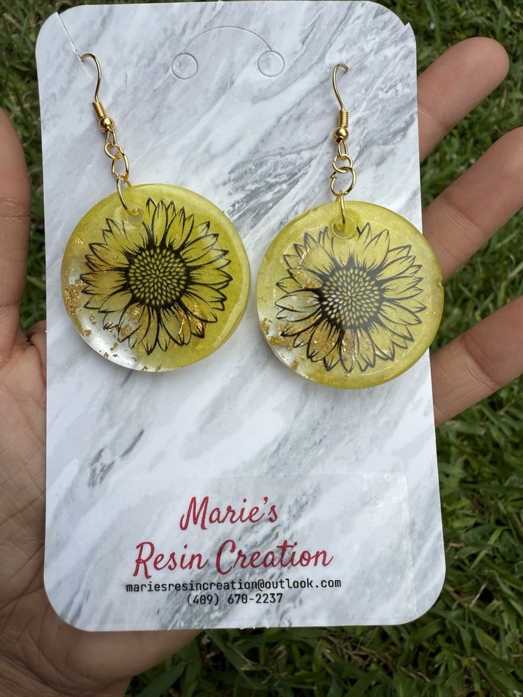 Sunflower Earring & Necklace Set. customized