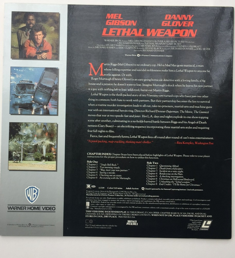 TWO LASERDISK Titled LETHAL WEAPON and LETHAL WEAPON 2