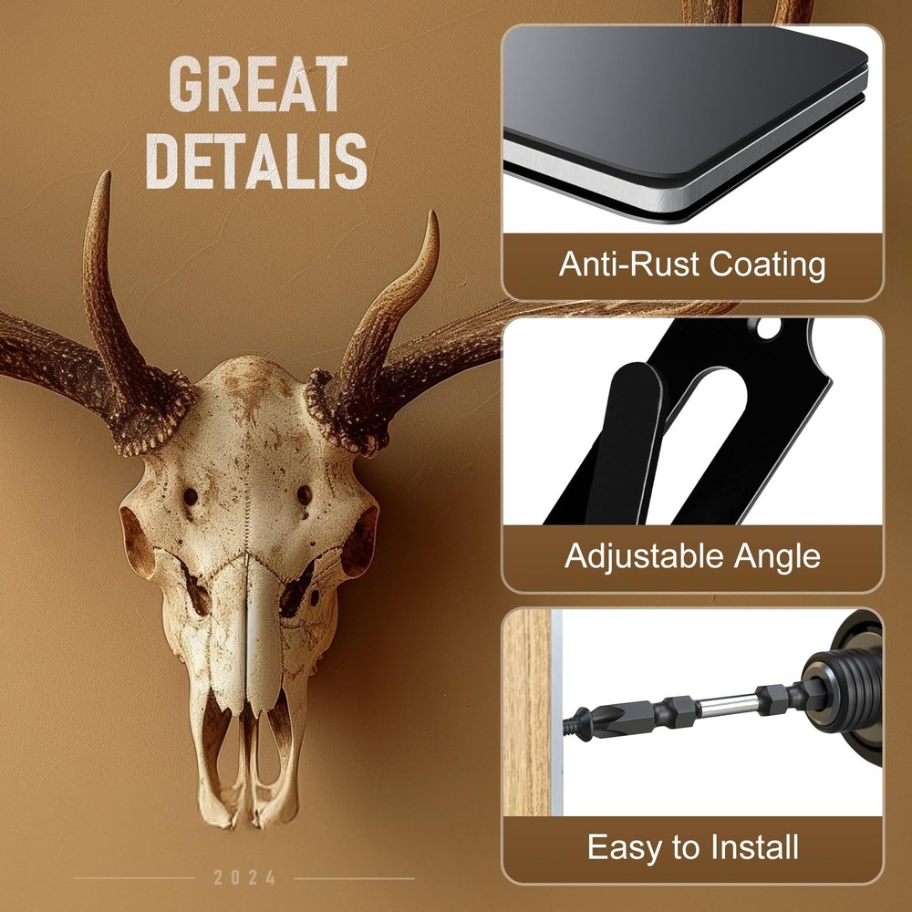 Mount Skull Hanger, for Hanging Deer Mule Black 3 PCS