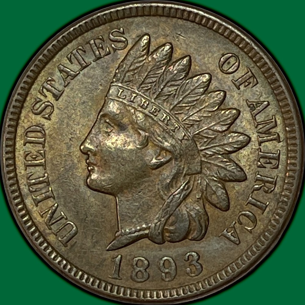 1893 Indian Head Cent Uncirculated UNC Coin #33997