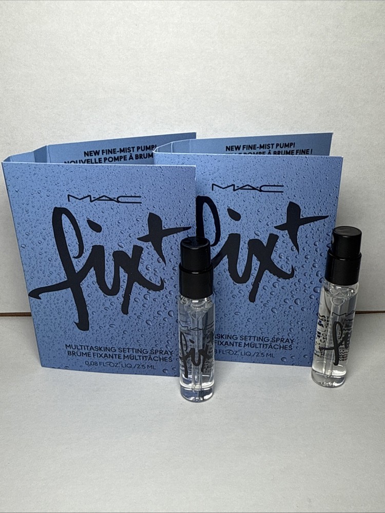 2x MAC Fix + Plus Multitasking Setting Spray Sample Travel 0.08 Oz Each