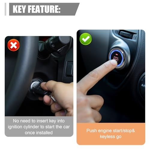 Car Smart Push Engine Start Button Kit & Keyless Entry Starter System,