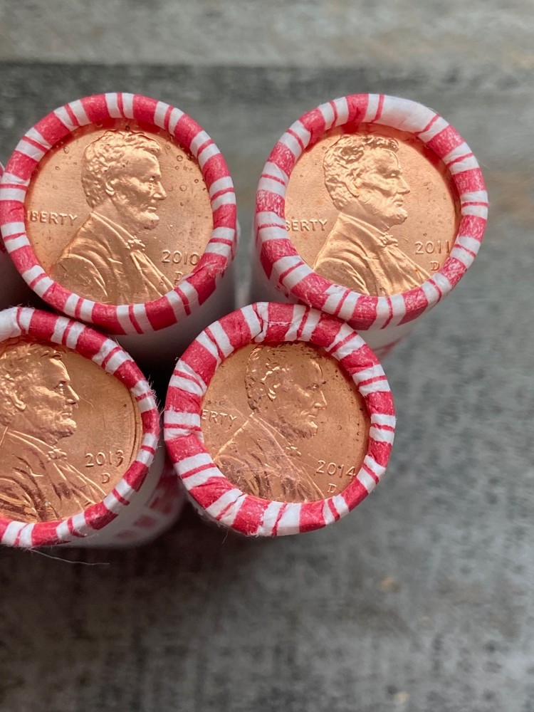 US Penny roll Set - 2008-2014 (7 UNC Rolls)