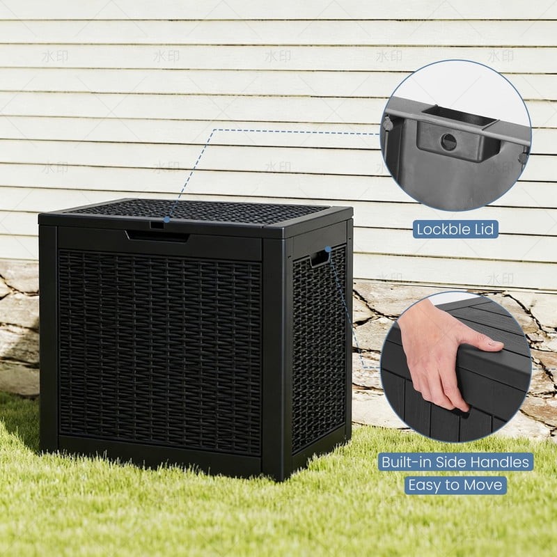31 Gallon Resin Deck Box, Waterproof UV Resistant Outdoor Storage Box