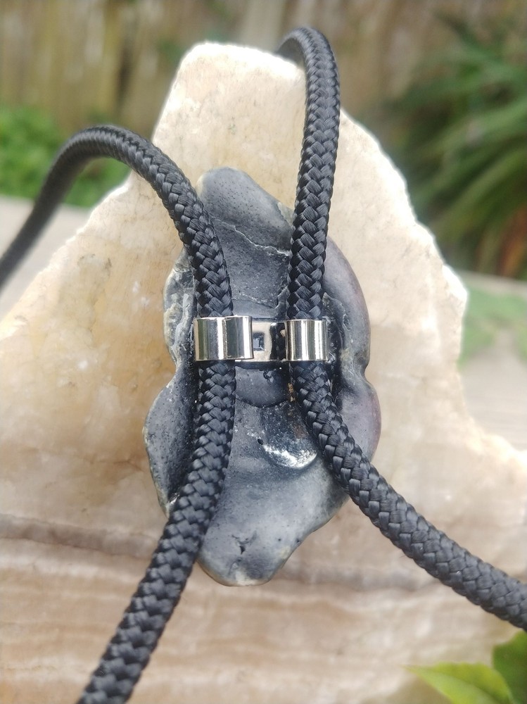 Handcrafted Black Clamshell Bolo Tie