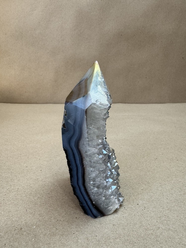 Titanium Quartz crystal open smile Obelisk