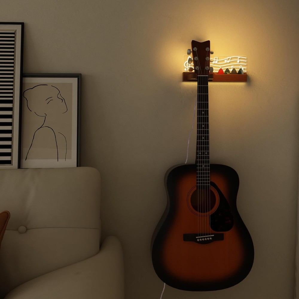 Guitar Wall Mount Stand with LED Lights!
