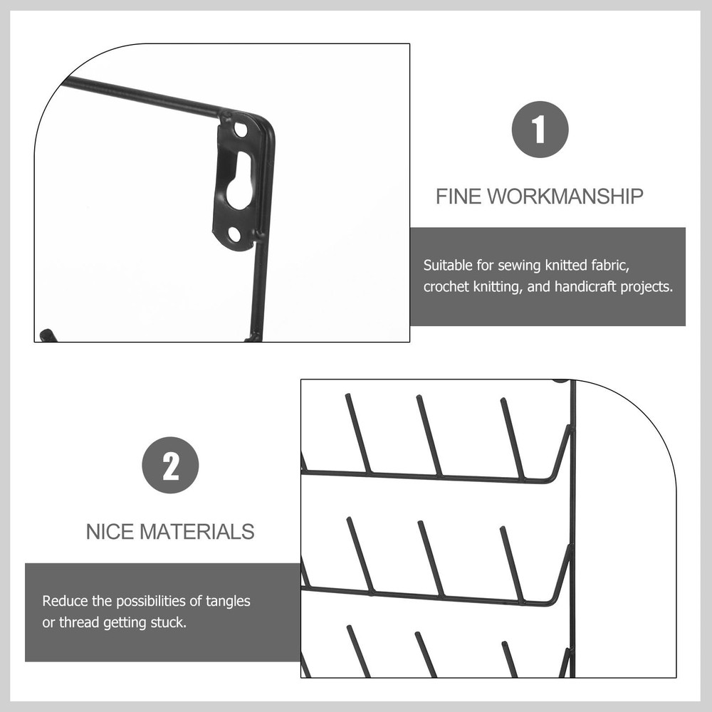 DIYEAH 32 Frame Serger Room Thread Organizer Wall- Mounted Thread Holder Cone...