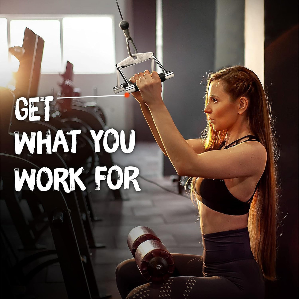 Rubber Rotating Double D Row Handle Cable Attachment for Weight Work...