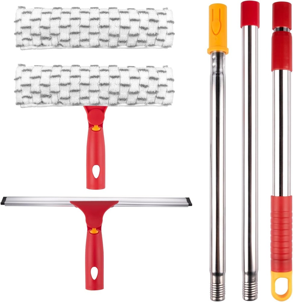 Squeee for Window Cleaning, Squeee and Microfiber Scrubber