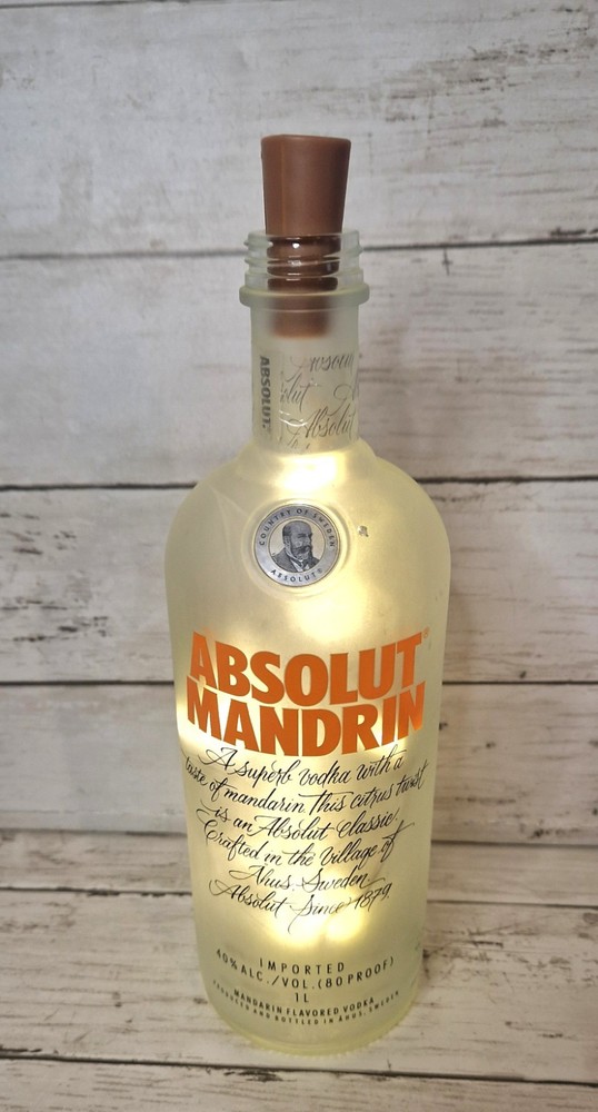 Absolute mandarin empty vodka bottle with lights (Ak20)