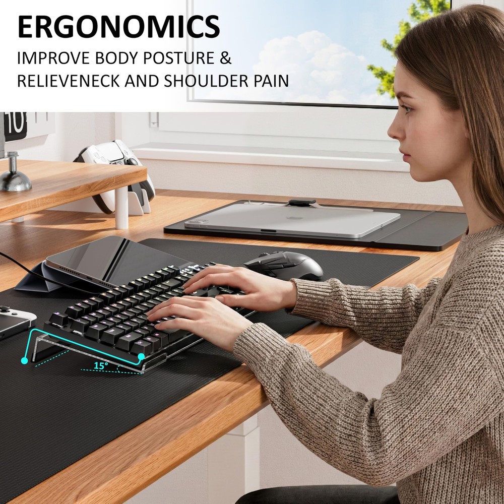 Computer Keyboard Stand PC Keyboard Stand, Acrylic Tilted Keyboard Stand for ...