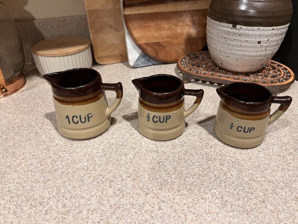 Vintage Stoneware Measuring Cups