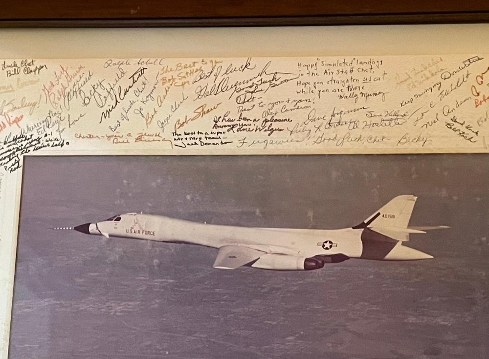 1974 Air Force B-1 Bomber Rollout Framed Commemorative Autographed/Signed Print