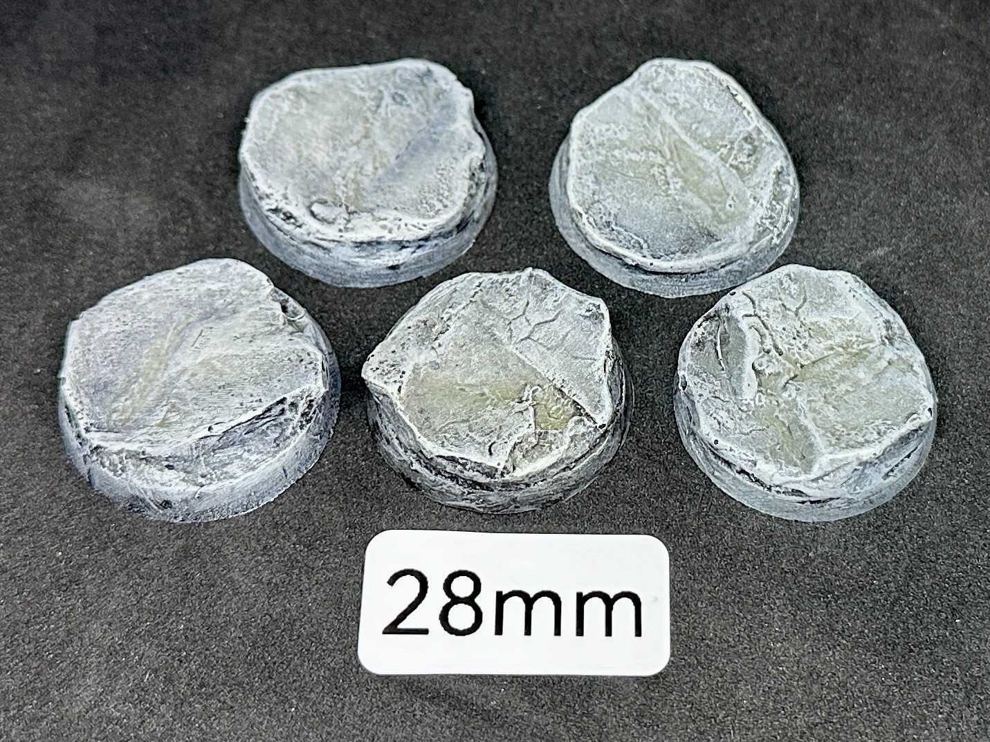 28mm (5) Resin Base Slate v2 Rock Scenic Miniature Warhammer 40k Base Set