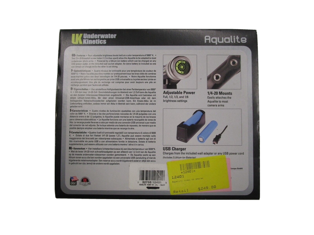Aqualite Variable Power/Rechargeable Dive Light
