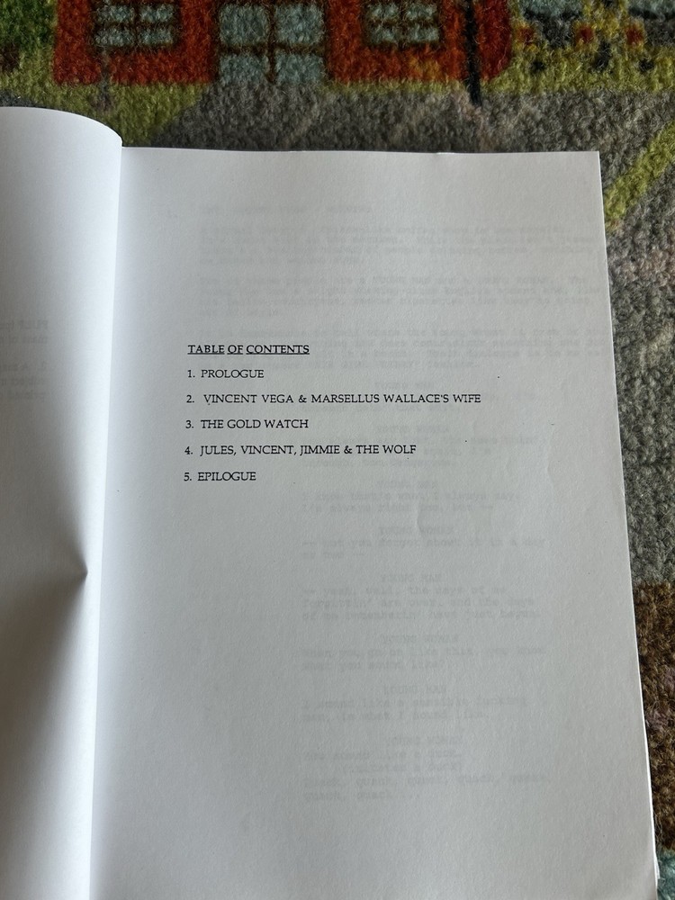 Pulp Fiction Produced Sample Last Draft 1993 Quentin Tarantino Script