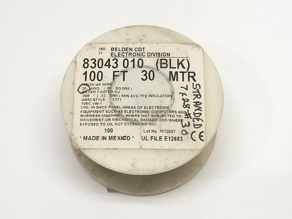Belden 83043 010100 Hook-Up Wire Black 1.2oz Spool