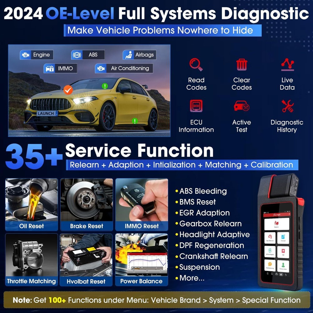 2024 LAUNCH X431 Diagun V Elite Bidirectional Car Diagnostic Scanner Key Coding