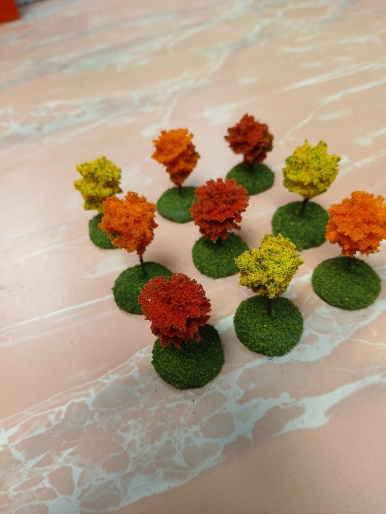 9 based Landscape Model Micro Fall Trees wargaming scenery terrain 1"-1.5"