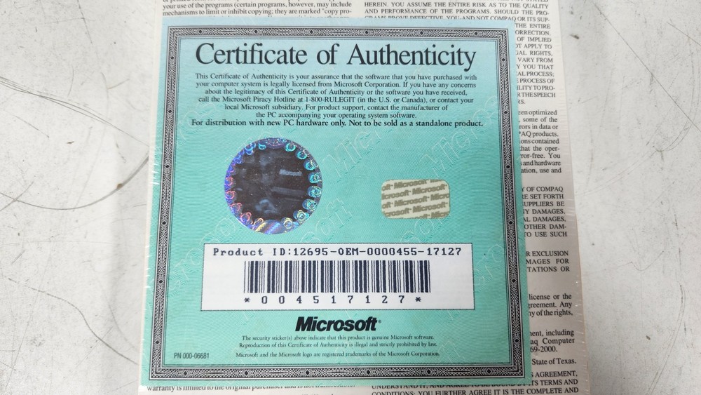 Vintage Microsoft Windows & MS-DOS Operating System User's Guide with COA Sealed