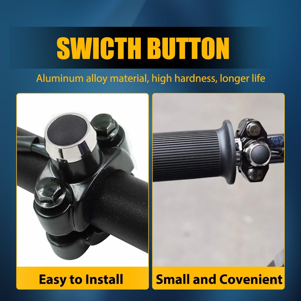 12V Motorcycle Switch Horn Handlebar Mount Push Button Momentary Start Universal