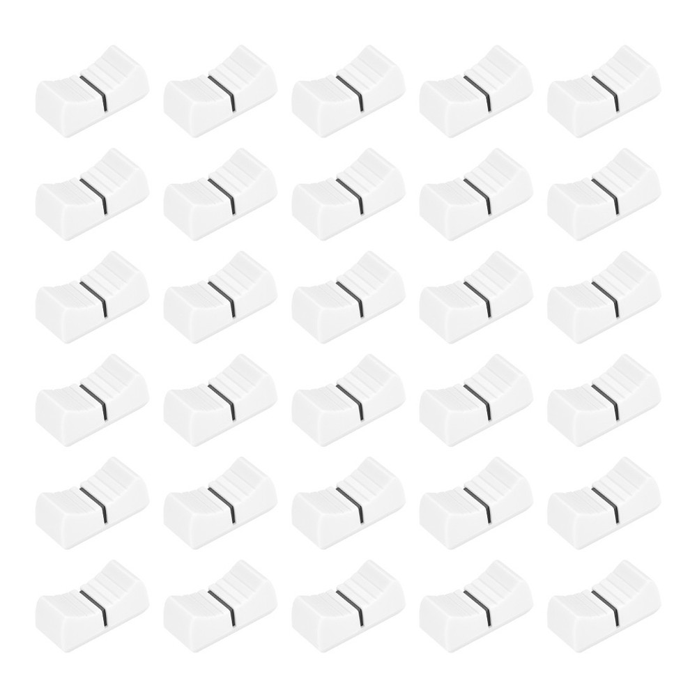Console Mixer Slider Fader Knobs Replacement for Potentiometer White Black 30pcs