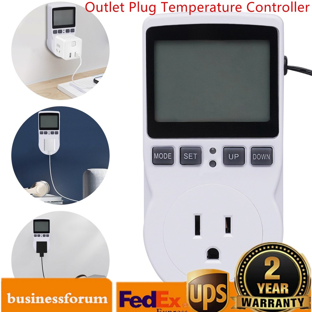 Digital Thermostat Outlet Plug Temperature Controller Outlet Socket 15A 1800W