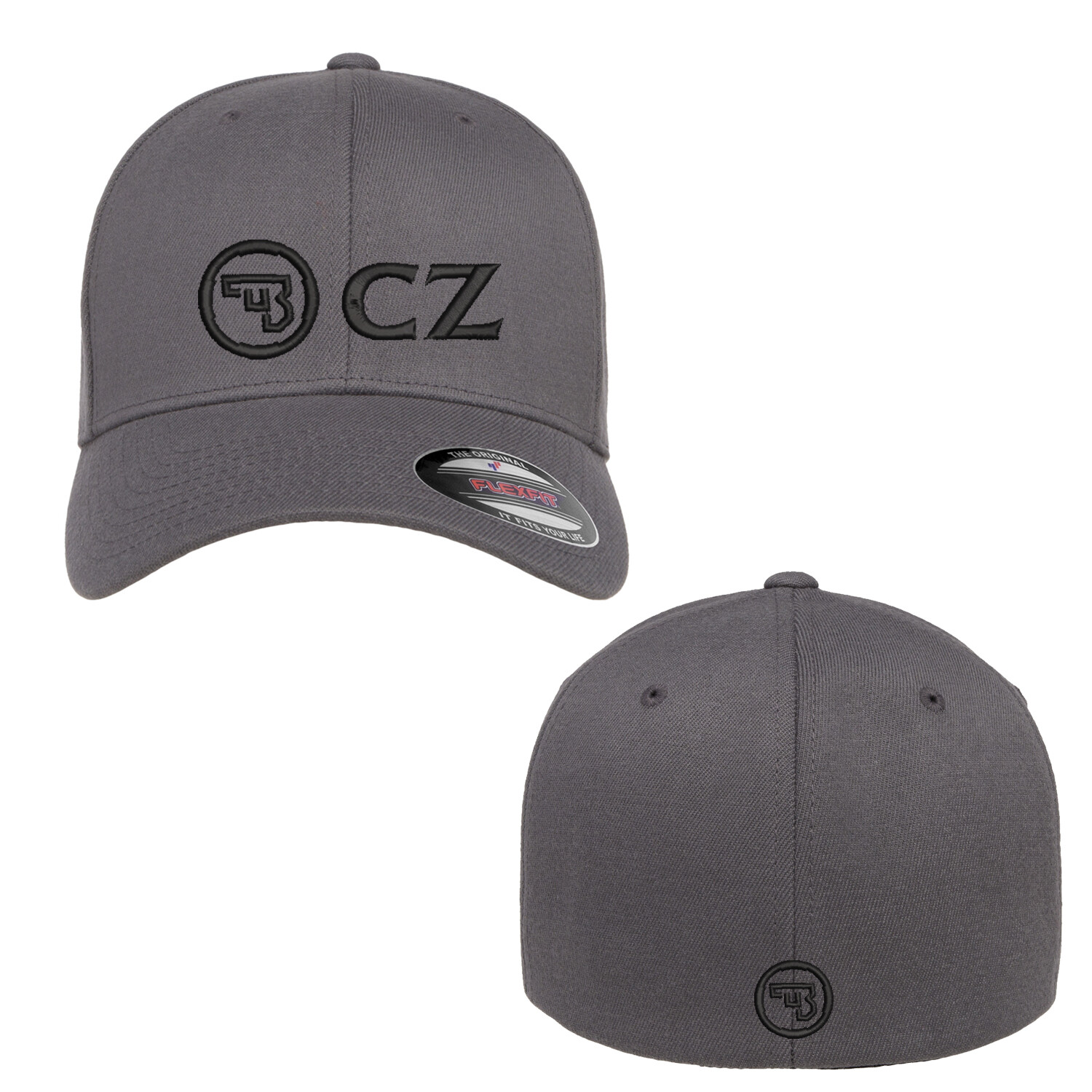 CZ Logo Embroidered Flexfit Hat Front and Back Stitch, Various Colors Available
