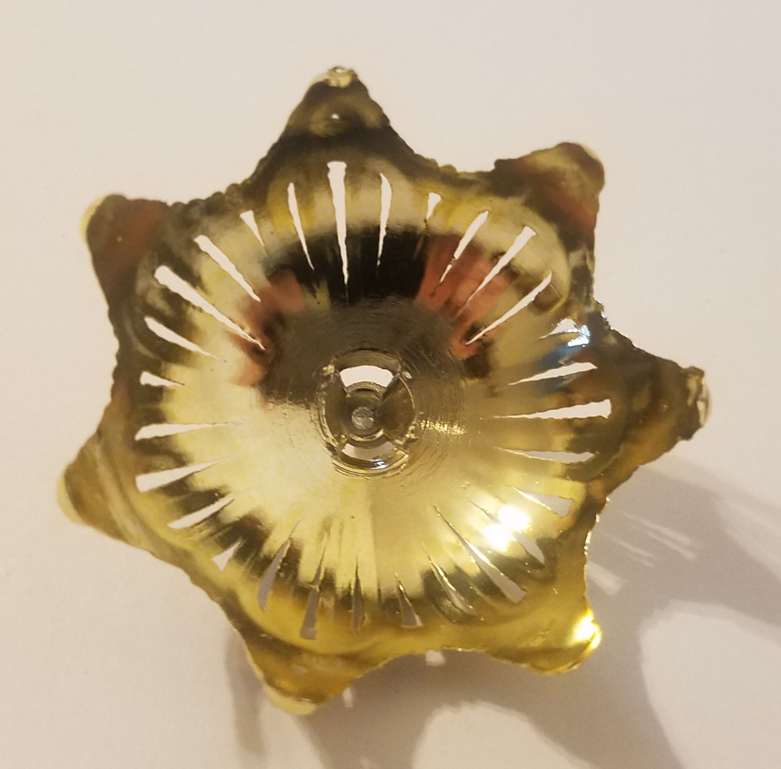 Lot of 12 Gold Filigree 2" Ornament Crowns Caps Tops Christmas Craft Supplies