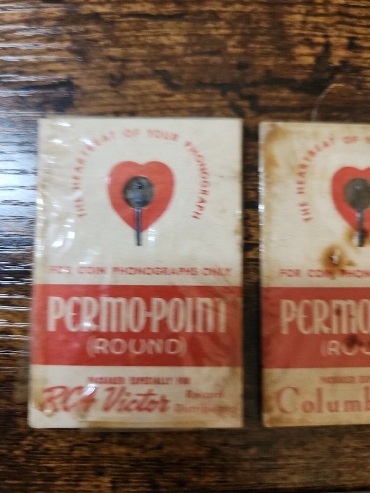 Permo Point Round Coil Phonograph needle, with original cards