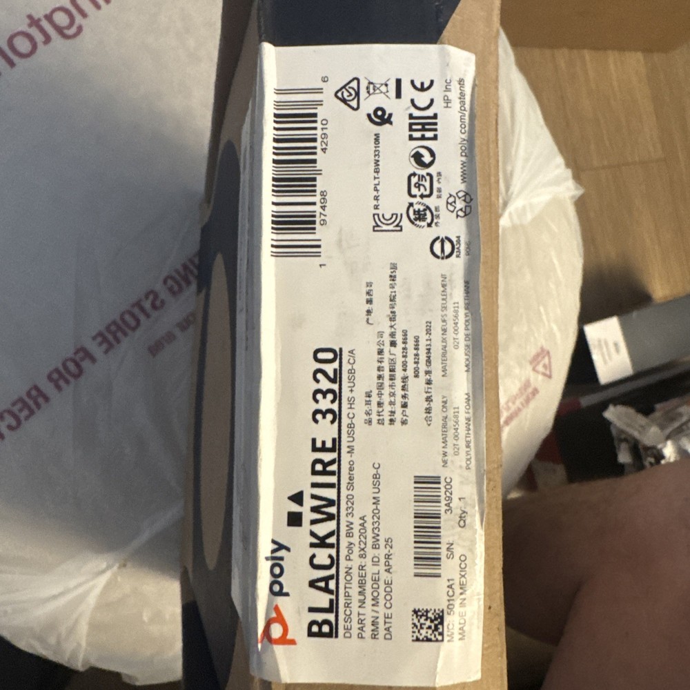 Poly Blackwire 3320, BW3320-M USB-C Headset