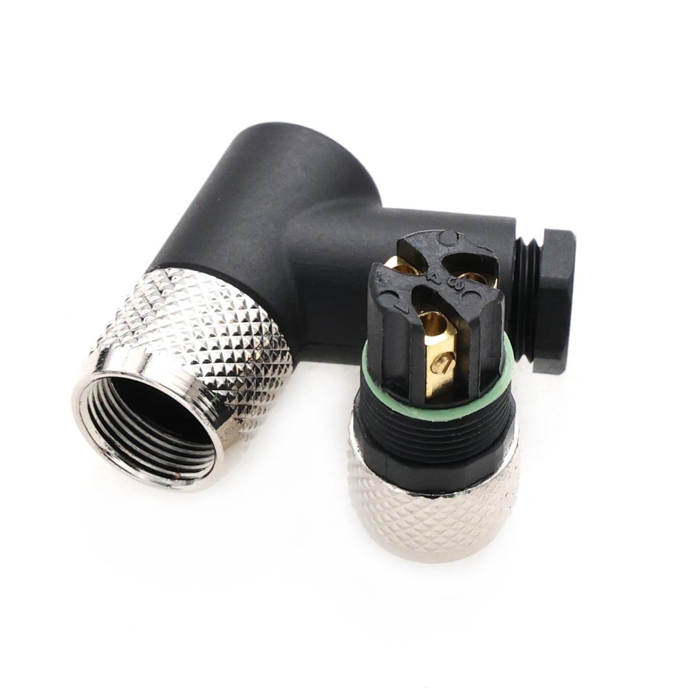 M8 Right Angle 3 Pin Female A Code Plug Industrial Circular Sensor Connector ...