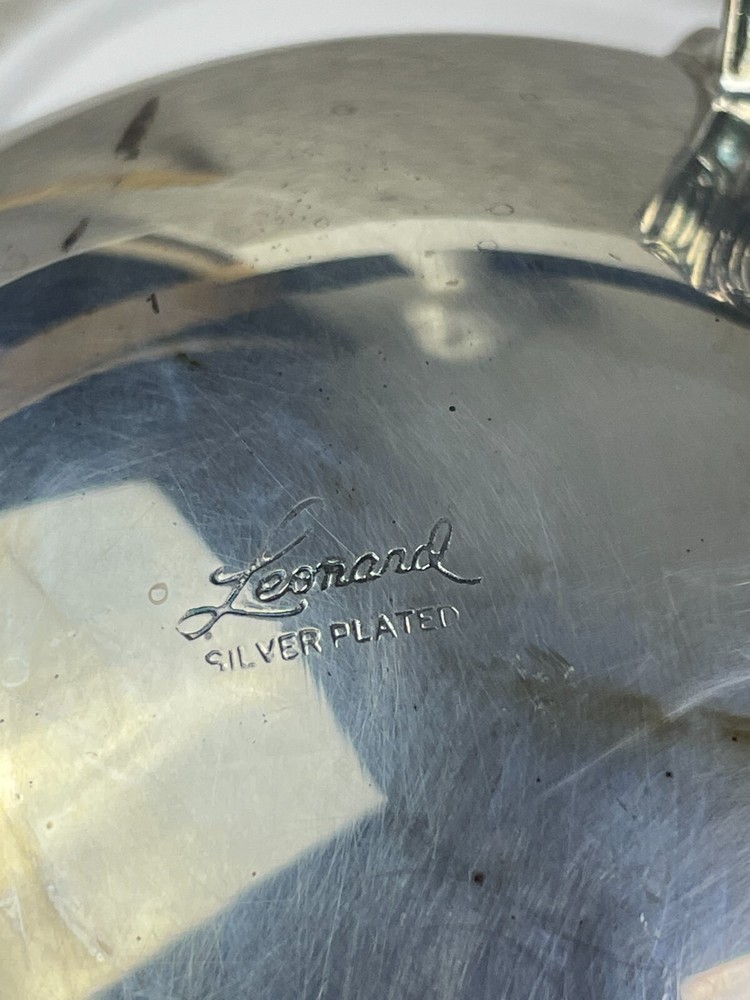 Leonard Silver Plated Water Pitcher Claw Footed with Lip Ice Guard Serveware