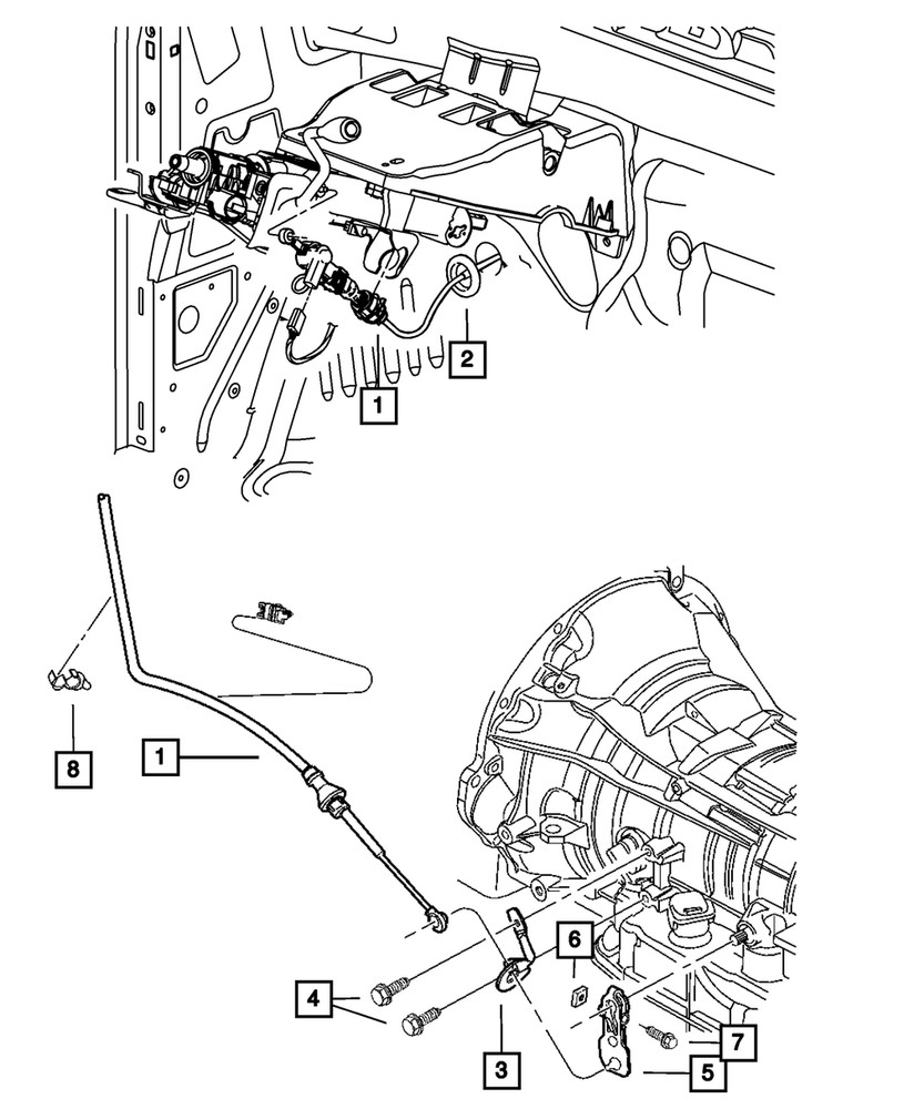 Genuine Mopar Gearshift Control Cable 68060741AE