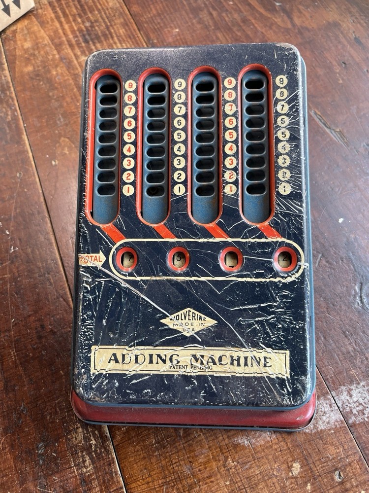 Vintage Wolverine Adding Machine Made In U.S.A. Used Condition