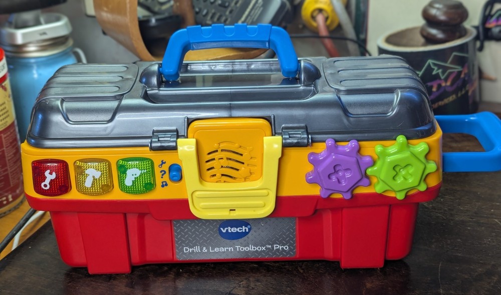 VTech Drill & Learn Toolbox Pro Toy BOX ONLY ~Educational Music Lights~ WORKS!