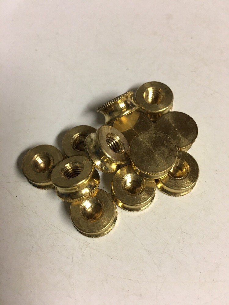12 Solid Brass FINIAL / Bracket Caps 1/4-27 IPS Thread Knurled Lamp / Unfinished