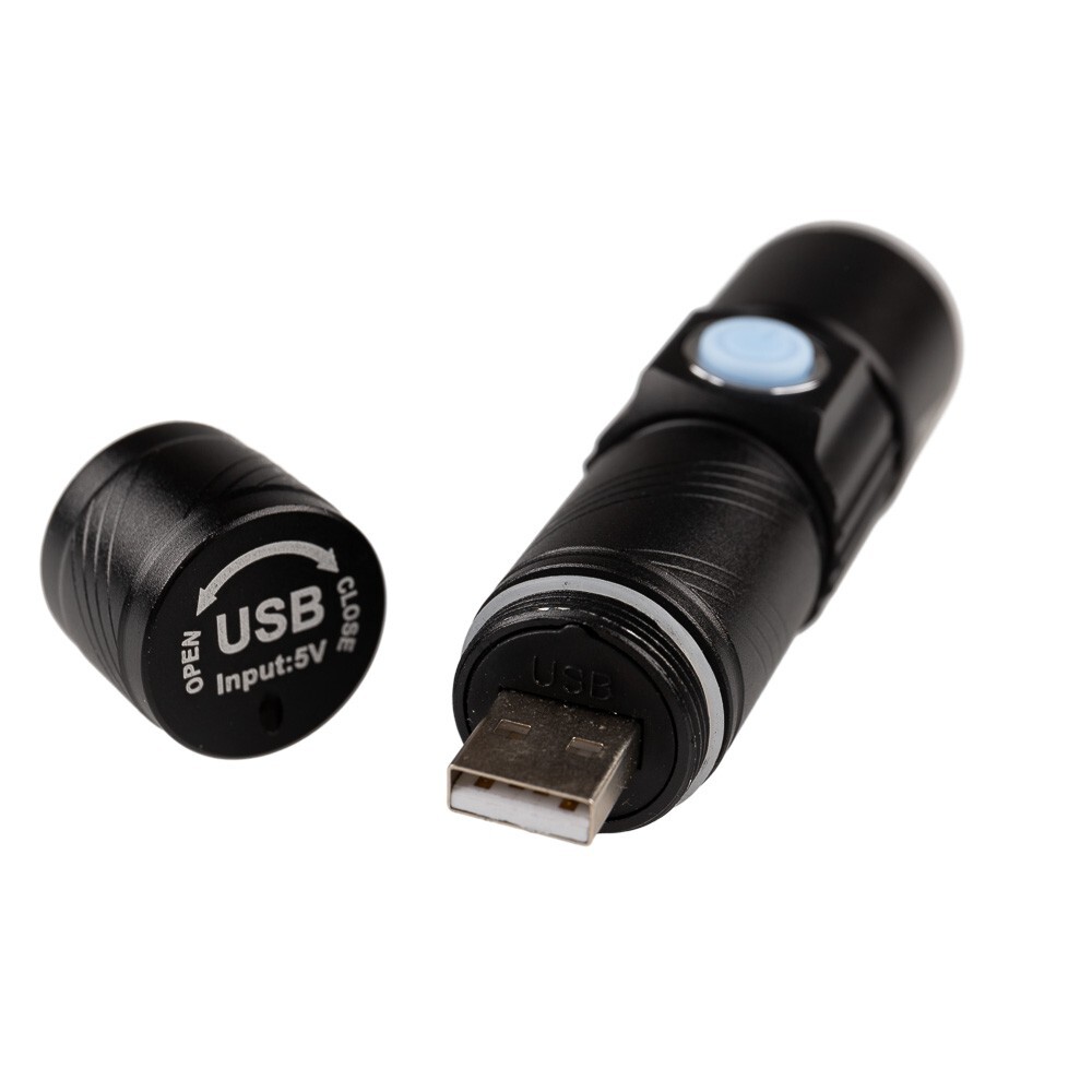 LED Flashlight 3 Light Modes USB Rechargeable Flashlight Pocket Emergency EDC