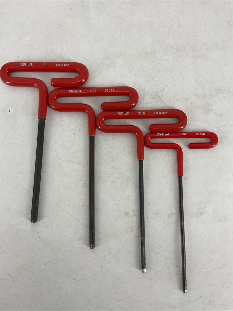 4 PACK Eklind Cushioned T Handle Allen Wrenches