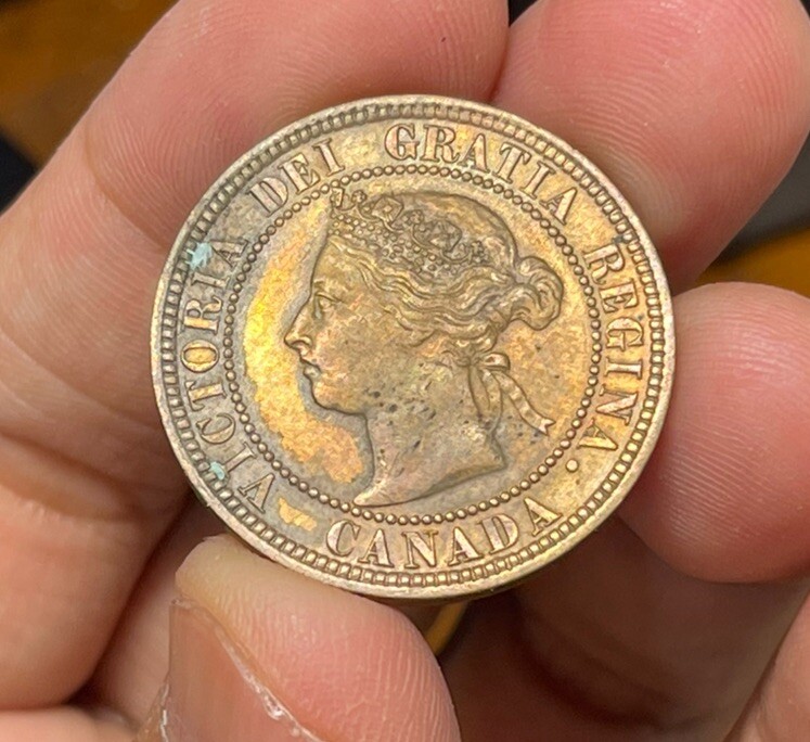 1882 Canada One Large Cent Coin Excellent Condition Cleaned