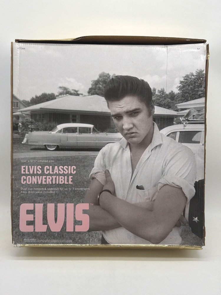 Elvis Classic Convertible Inflatable Pool Float With Dual Cup Holders & Spacious