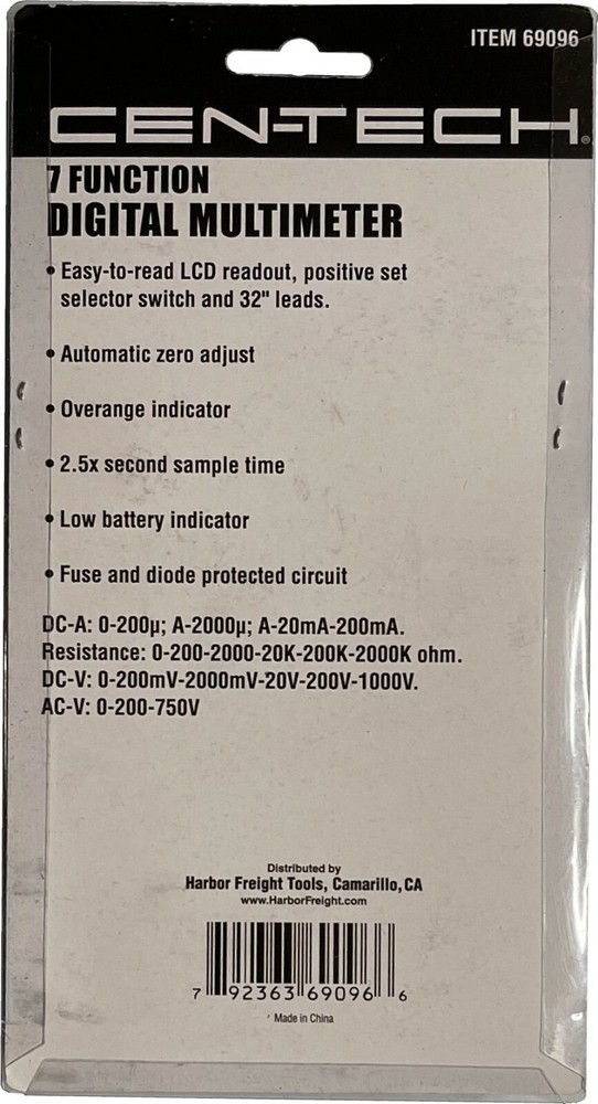 7 Function Digital Electronic Multimeter Multi Meter Volt Ohm Amp Meter Tester