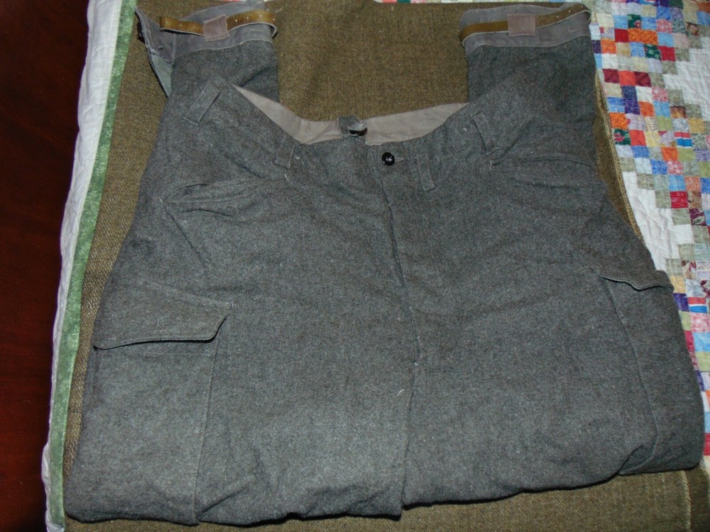 Heavy Melton Wool Military Paratrooper Cargo Pants Vintage WWII Army 1941 36x33