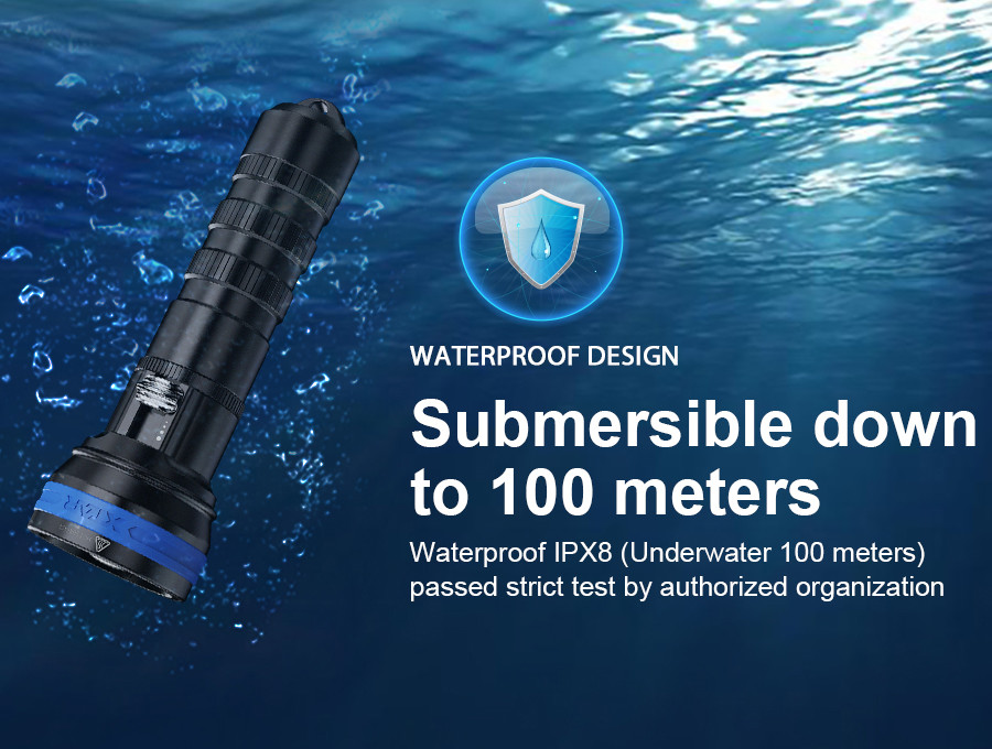XTAR D06 1200 Flood Beam Scuba Diving Flashlight Torch