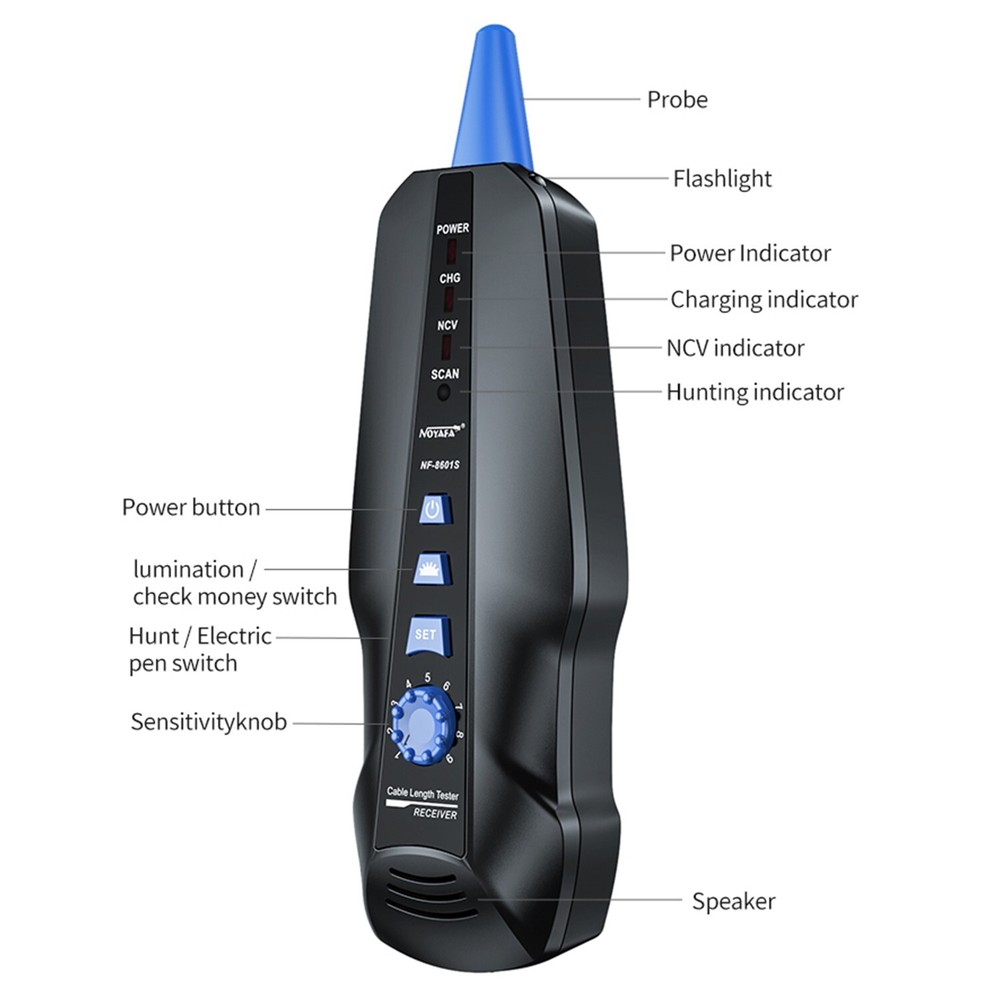 Network Cable Tester,AT278 TDR Multi-functional LCD Tracker NOYAFA NF-8601S